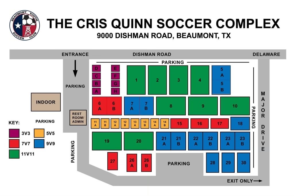 Chris Quinn Soccer Complex (BT) Beaumont Gulf Coast Youth Soccer Club